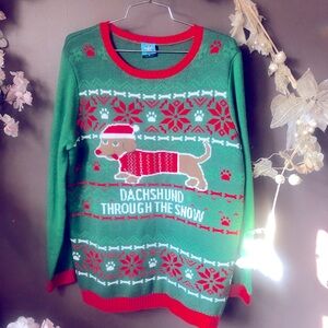 Norther pole Christmas sweater Dachshund through the